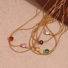 Classic Round Zircon Necklace in 18K Gold-Plated 304 Stainless Steel-Bijou Crush