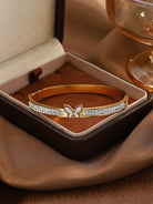 Fly High Elegant Butterfly 304 Stainless Steel Zircon Bangle Bracelet-Bijou Crush