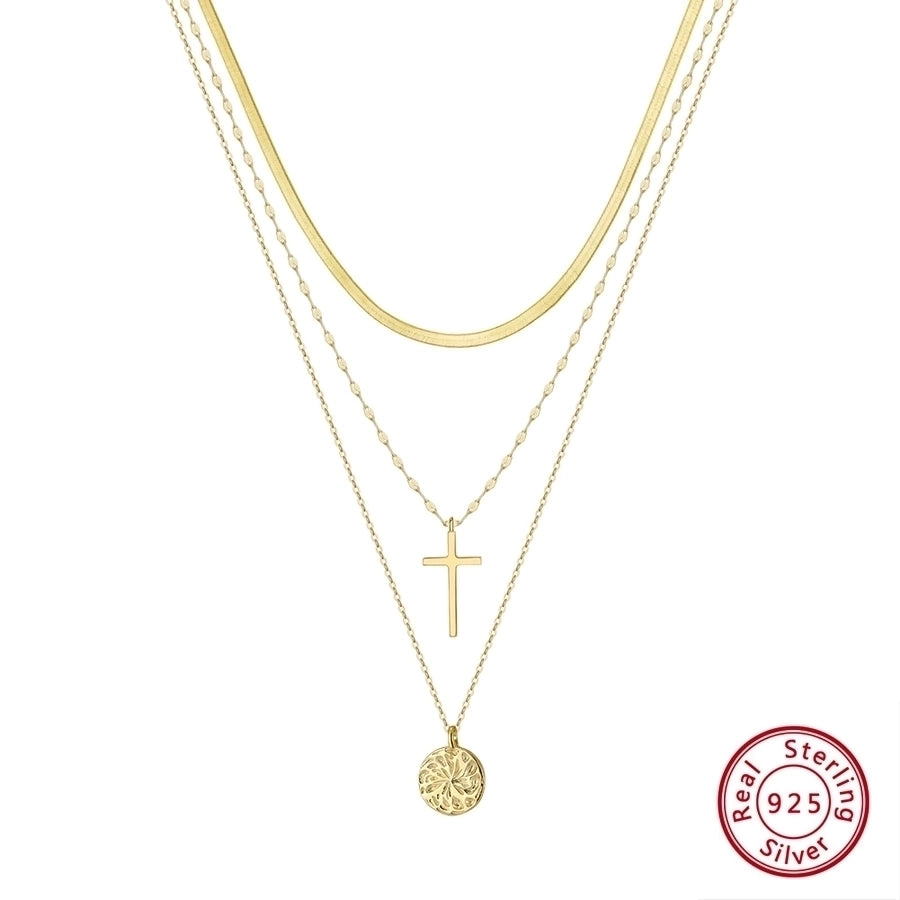 925 Sterling Silver Gold Cross Pendant Necklace-Bijou Crush