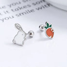 925 Sterling Silver Rabbit Carrot Screw Back Stud Earrings-Bijou Crush