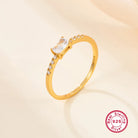 White Gold & Gold Plated 925 Sterling Silver Geometric Ring-Bijou Crush