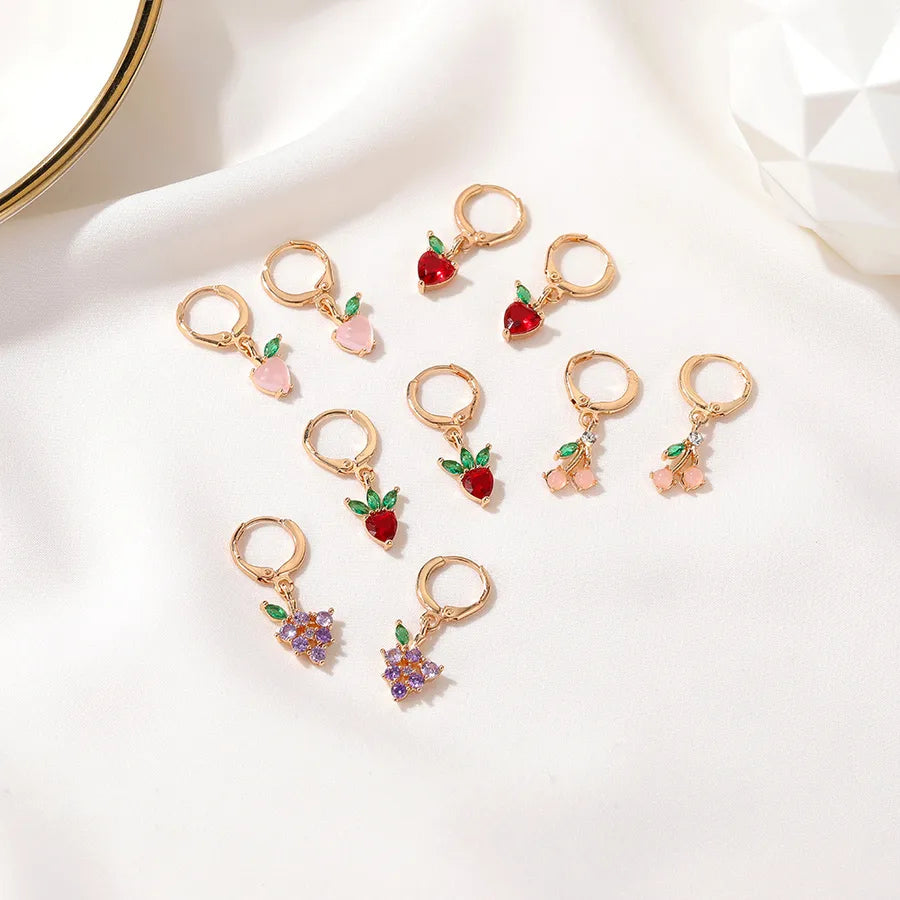 Fruit Plating Copper Artificial Gemstones Earrings-Bijou Crush