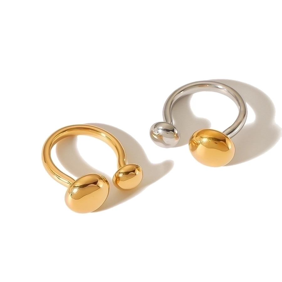 Minimalist Open Circle Rings – Polished Elegance in 18K Gold-Plated Stainless Steel-Bijou Crush
