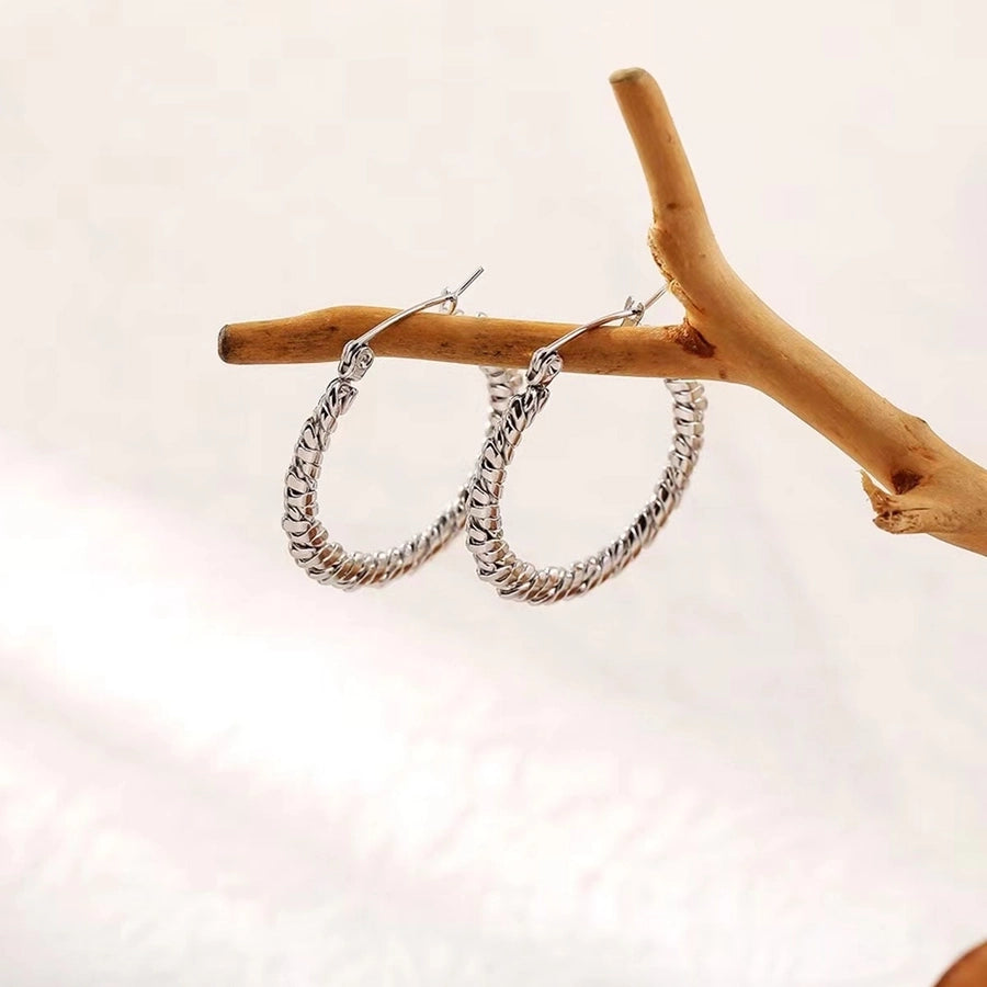 Chic 18K Gold-Plated Stainless Steel Round Earrings – Effortlessly Sleek-Bijou Crush