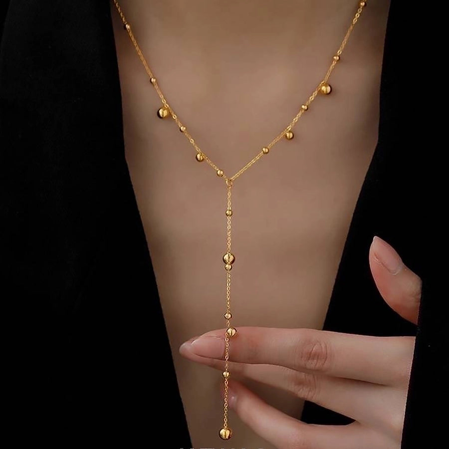 Minimalist Solid Pendant Necklace – 18K Gold-Plated Titanium Steel Vibes-Bijou Crush