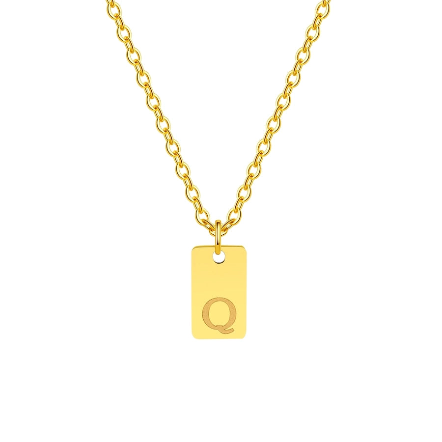 304 Stainless Steel 18K Gold Plated IG Style Letter Pendant Necklace-Bijou Crush