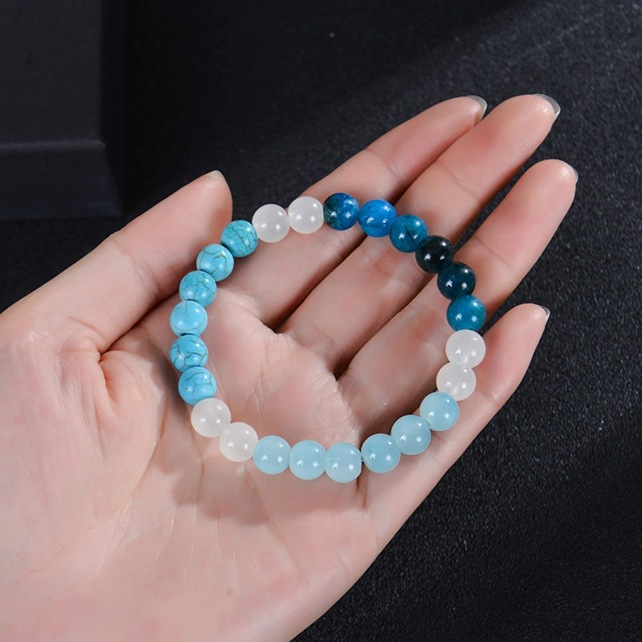 Handmade Natural Stone Bracelet – Timeless Round Gem Elegance-Bijou Crush