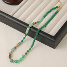 Casual Cute Irregular Natural Stone Copper Beaded Chain Necklace-Bijou Crush