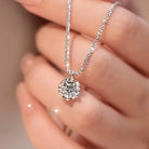 925 Sterling Silver Zircon Inlay Round Pendant Necklace-Bijou Crush