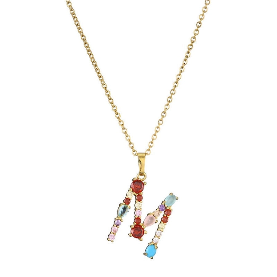 Copper Letter Copper Necklaces-Bijou Crush