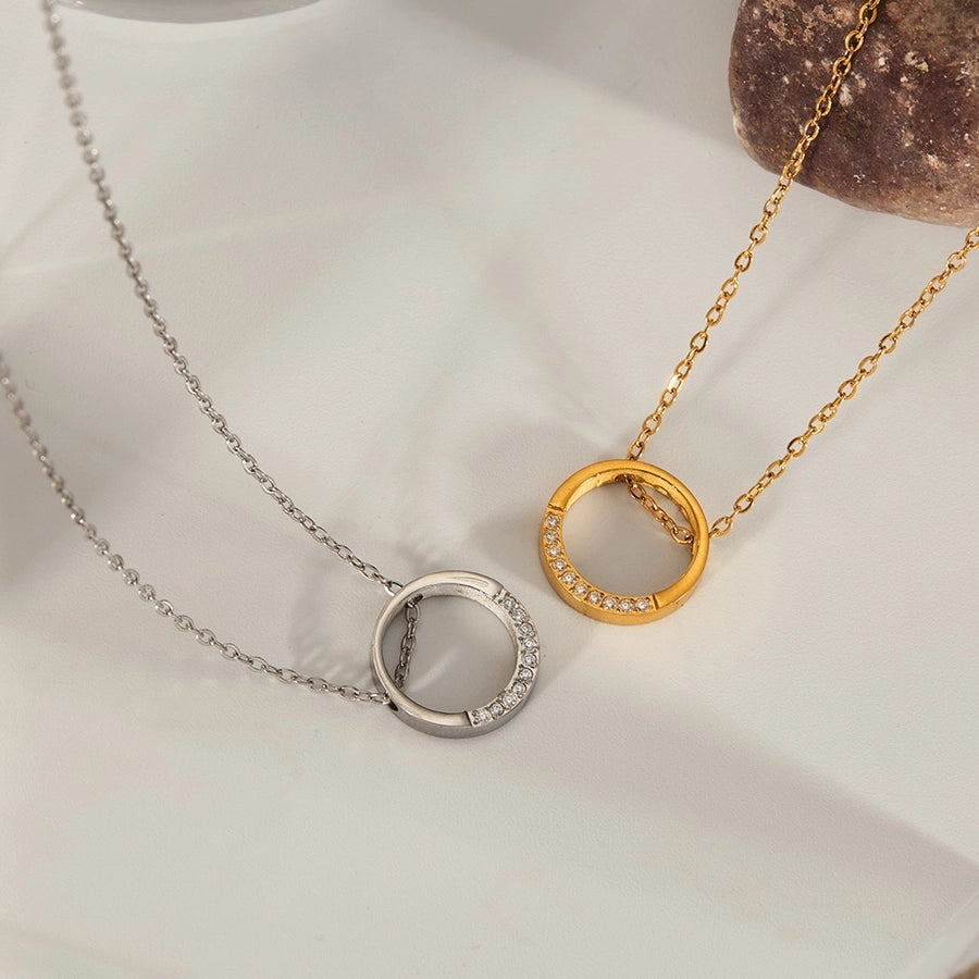 French Style Geometric Necklace – Sleek 304 Stainless Steel Charm-Bijou Crush