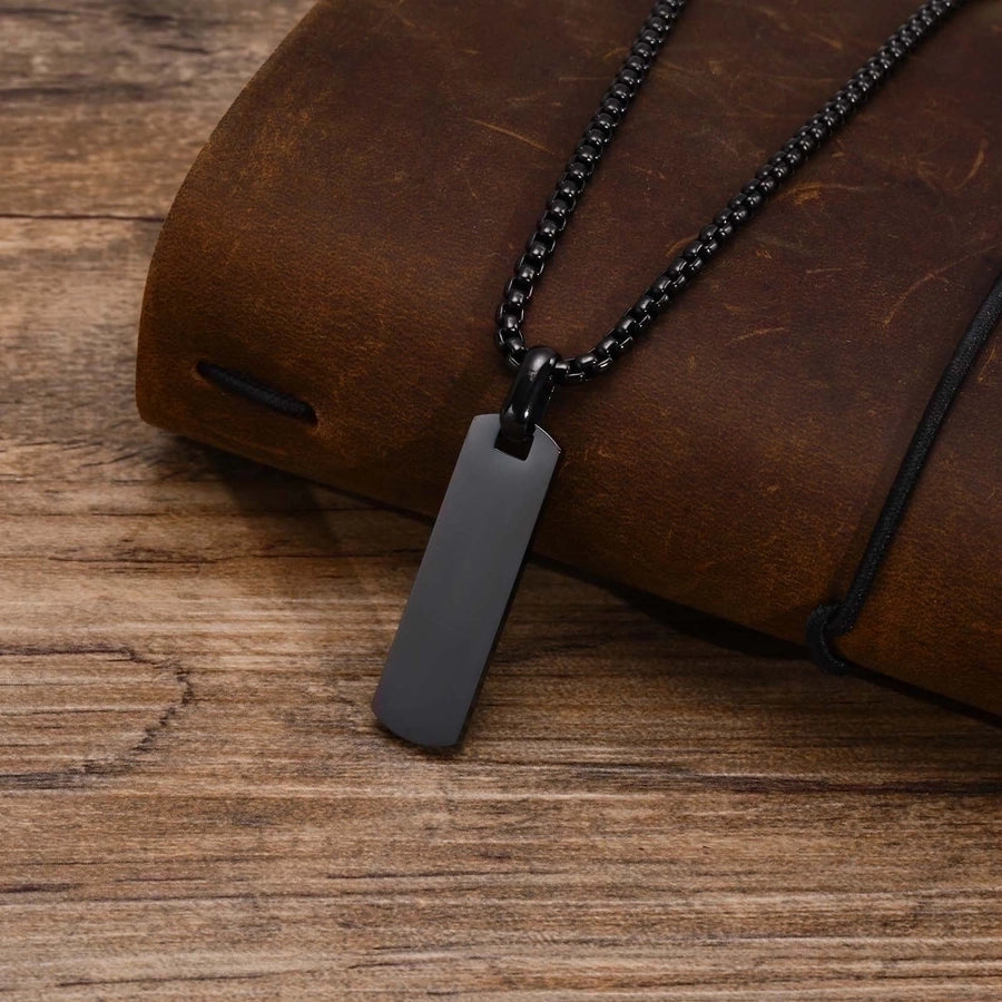 304 Stainless Steel Simple Style Polishing Square Men's Necklace-Bijou Crush