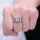 Geometric Glow Sterling Silver Ring-Bijou Crush