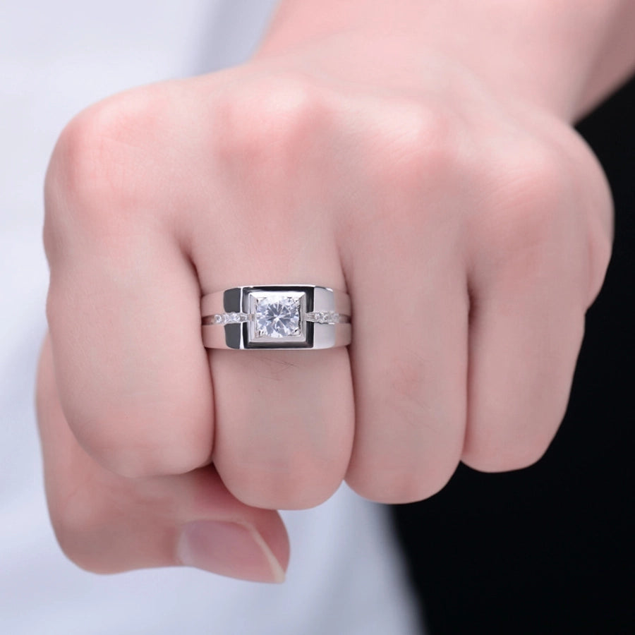 Geometric Glow Sterling Silver Ring-Bijou Crush