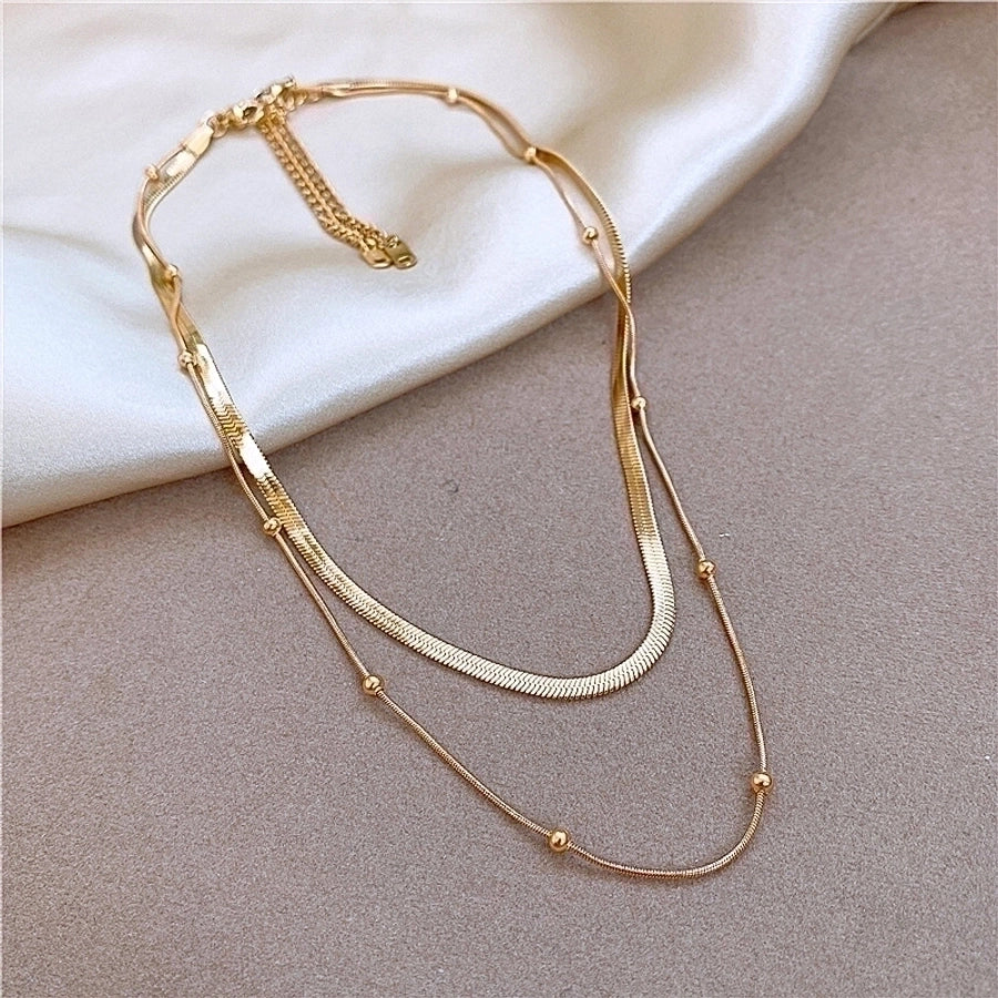 Stacked U-Shaped Necklace – Sleek Titanium Steel Drip-Bijou Crush