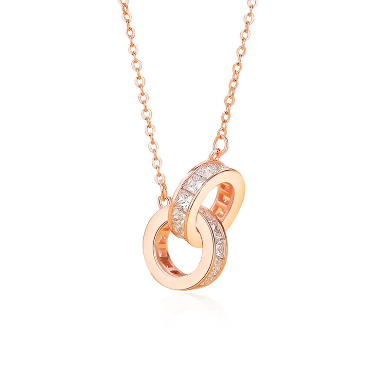 925 Sterling Silver Zircon Geometric Pendant Necklace-Bijou Crush