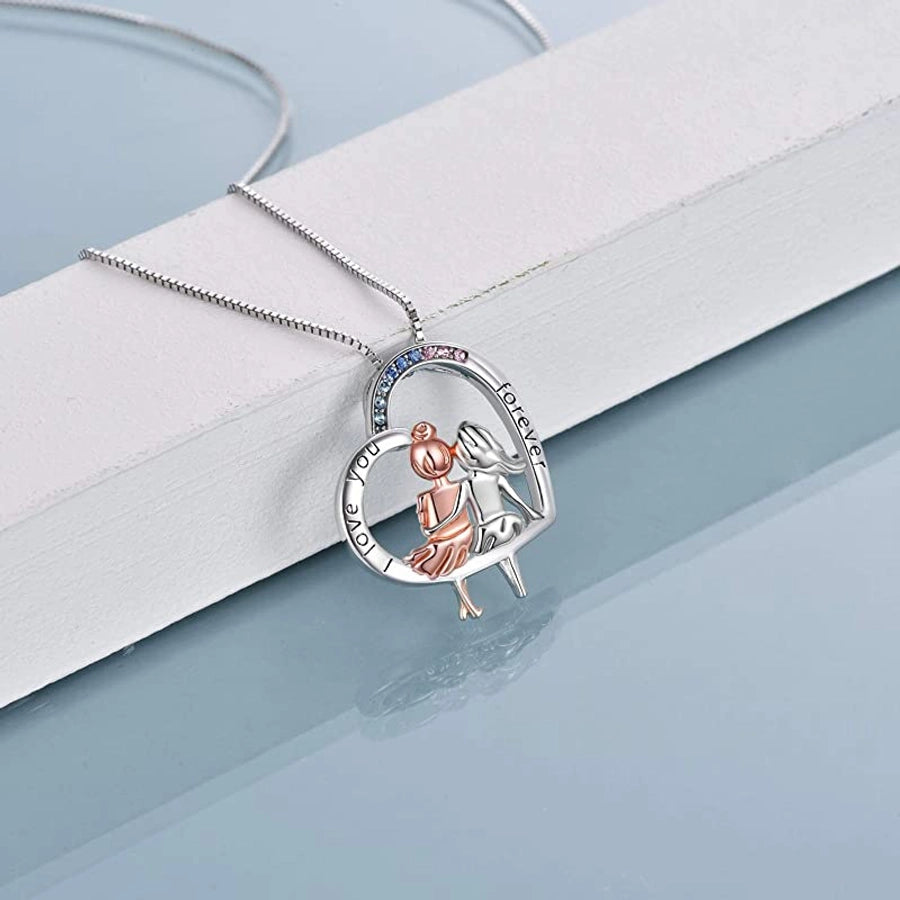 Heart & Letter Charm Box Chain Necklace-Bijou Crush