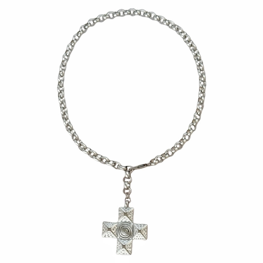 Retro Cross Pendant Necklace – 18K Gold-Plated Titanium Steel Classic-Bijou Crush