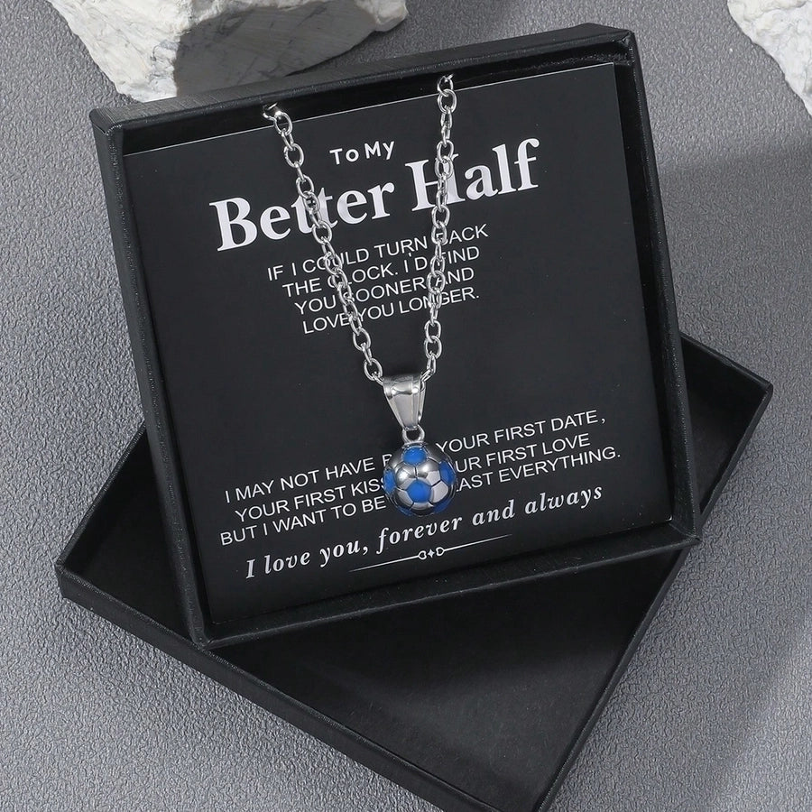 Casual Basketball Football Stainless Steel Enamel Unisex Pendant Necklace-Bijou Crush