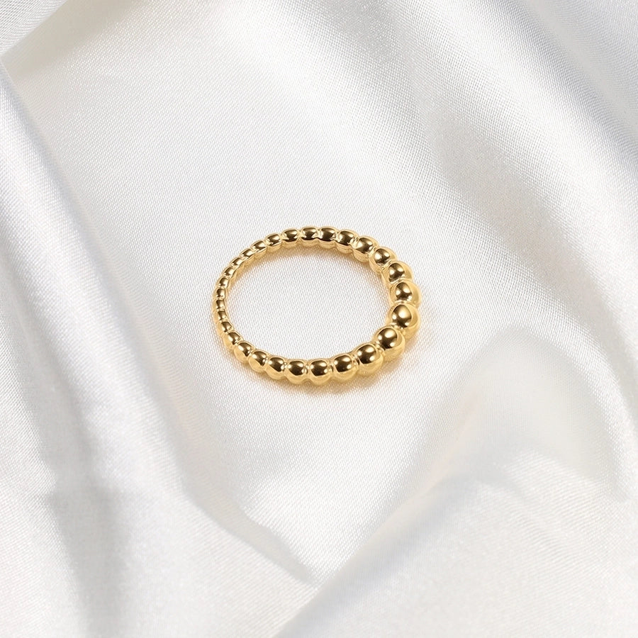Chic & Simple: Solid Color Titanium Steel Polished Ball Ring-Bijou Crush