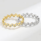 18K Gold-Plated 925 Sterling Silver Zircon Round Ring-Bijou Crush