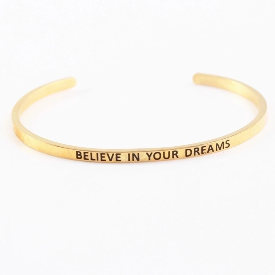 Quotes Letter Bracelet Bangle – 304 Stainless Steel-Bijou Crush