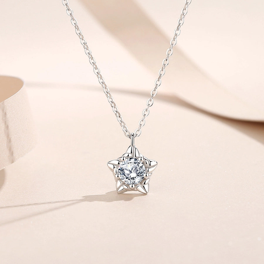 Pentagram Charm Cable Chain Necklace-Bijou Crush