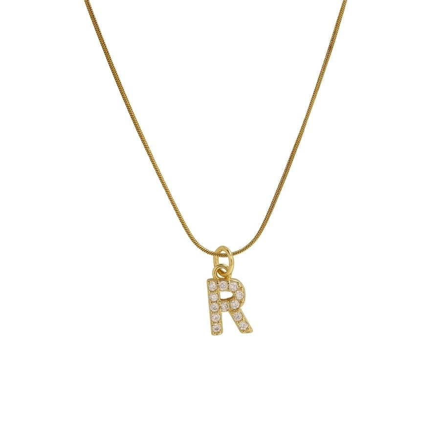 Blingy Letter Charm Snatched Snake Chain Necklace-Bijou Crush
