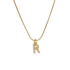 Blingy Letter Charm Snatched Snake Chain Necklace-Bijou Crush
