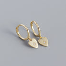 Sterling Silver Gem Heart Earrings-Bijou Crush