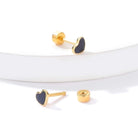 Heart Shape 201 Stainless Steel 18K Gold Plated Ear Studs Earrings-Bijou Crush