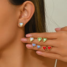 Golden Glow Heart Earrings-Bijou Crush