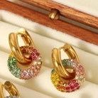 Throwback Shine Hoops – 18K Gold-Plated Zircon with Stainless Steel Swag-Bijou Crush