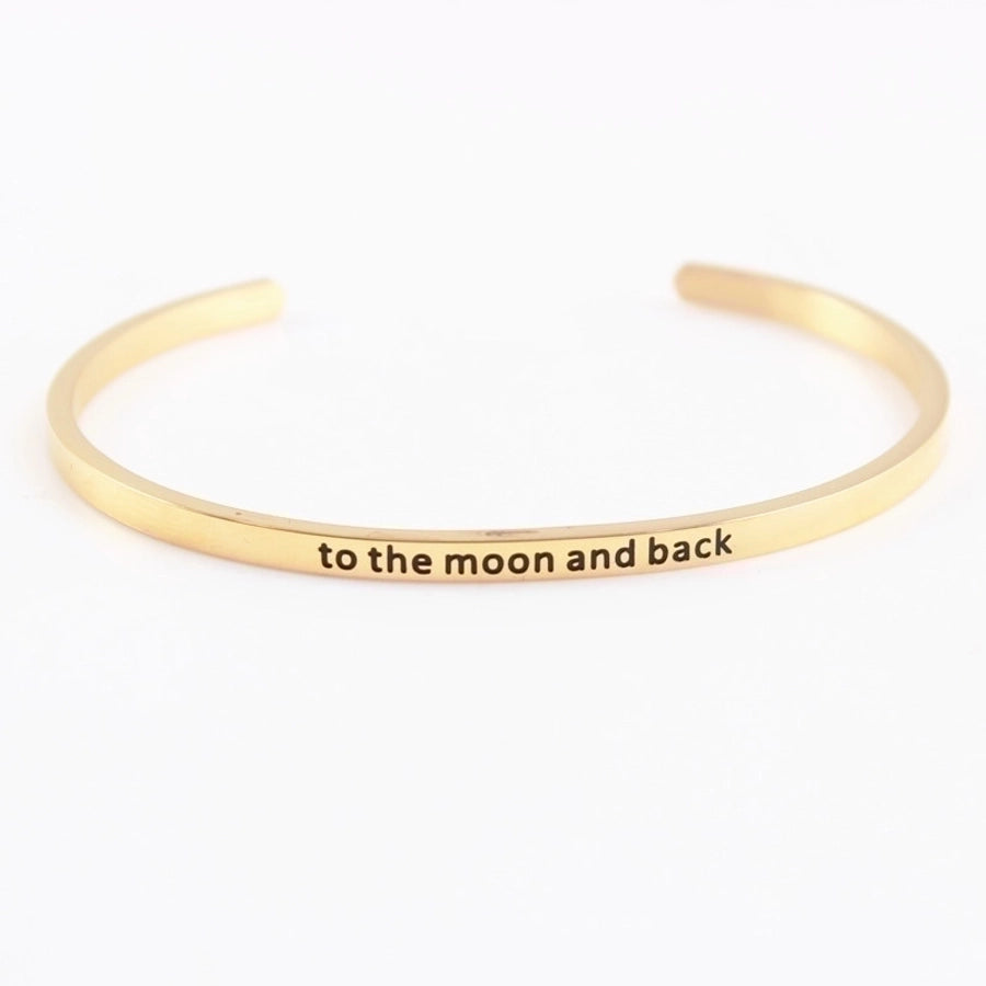Quotes Letter Bracelet Bangle – 304 Stainless Steel-Bijou Crush