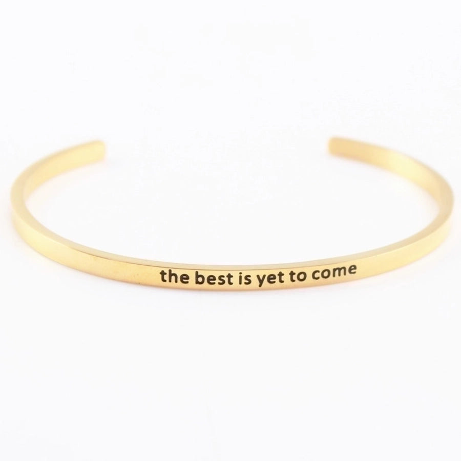 Quotes Letter Bracelet Bangle – 304 Stainless Steel-Bijou Crush
