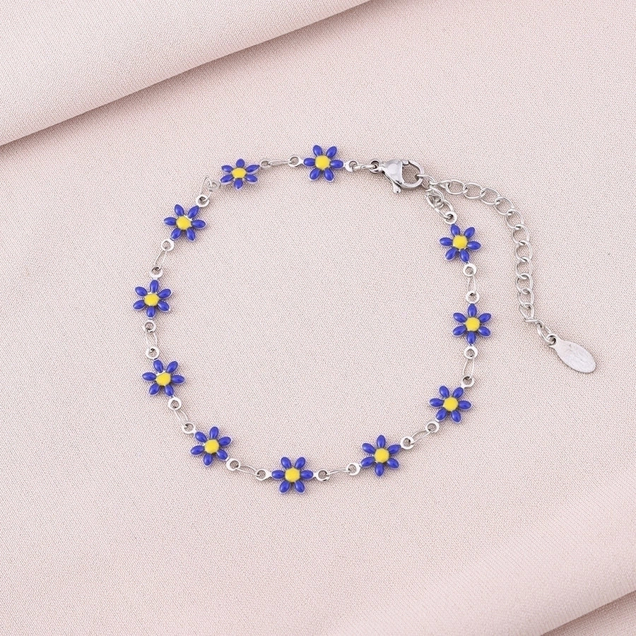Basic Flower Stainless Steel 18K Gold Plated None Bracelets-Bijou Crush