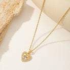 Sweet Heart Shape 304 Stainless Steel Copper Zircon 18K Gold Plated Inlay Pendant Necklace-Bijou Crush