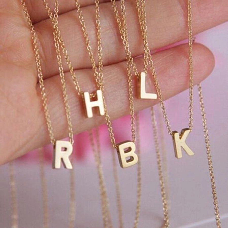 Letter Stainless Steel Titanium Plating Necklace-Bijou Crush
