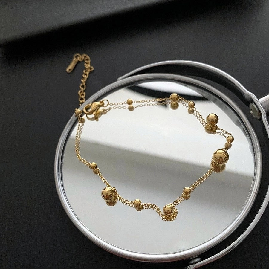 Trendy Letter Anklet in Titanium Steel Finish-Bijou Crush