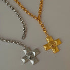 Retro Cross Pendant Necklace – 18K Gold-Plated Titanium Steel Classic-Bijou Crush