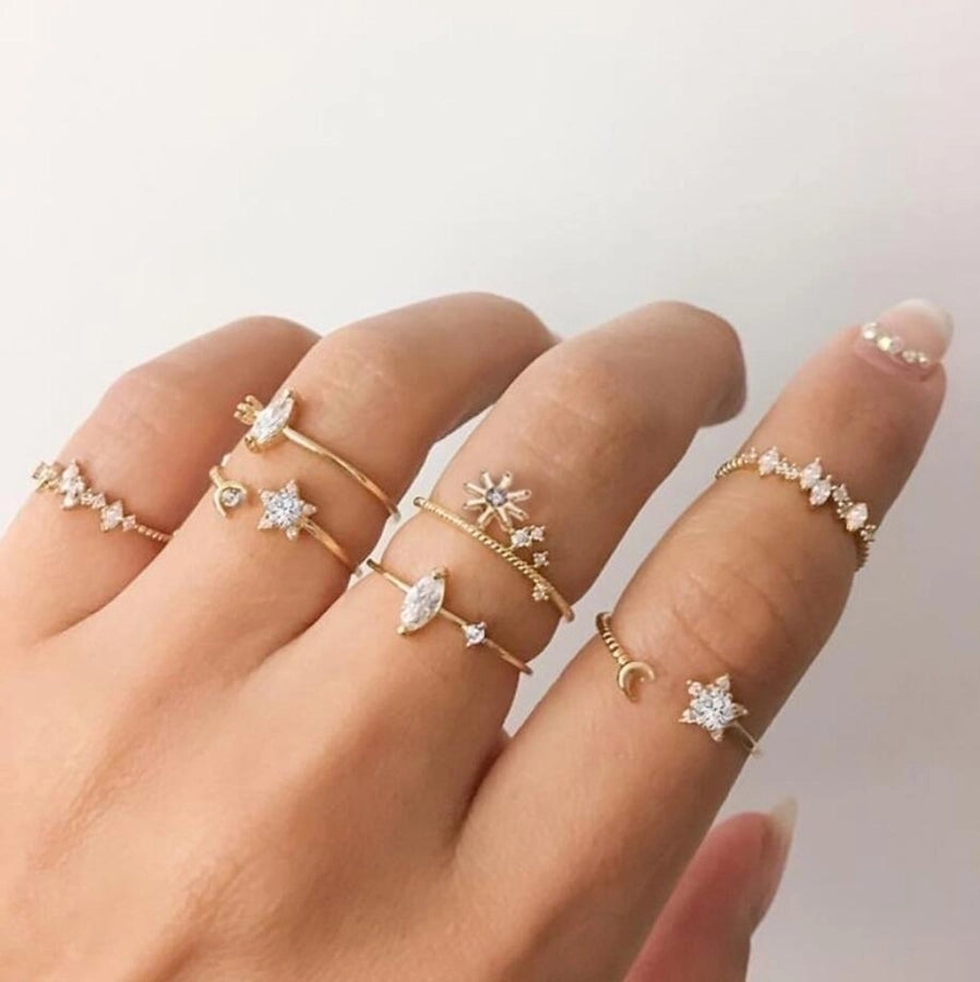 Simple Style Geometric Alloy Plating Rhinestones Women's Ring-Bijou Crush