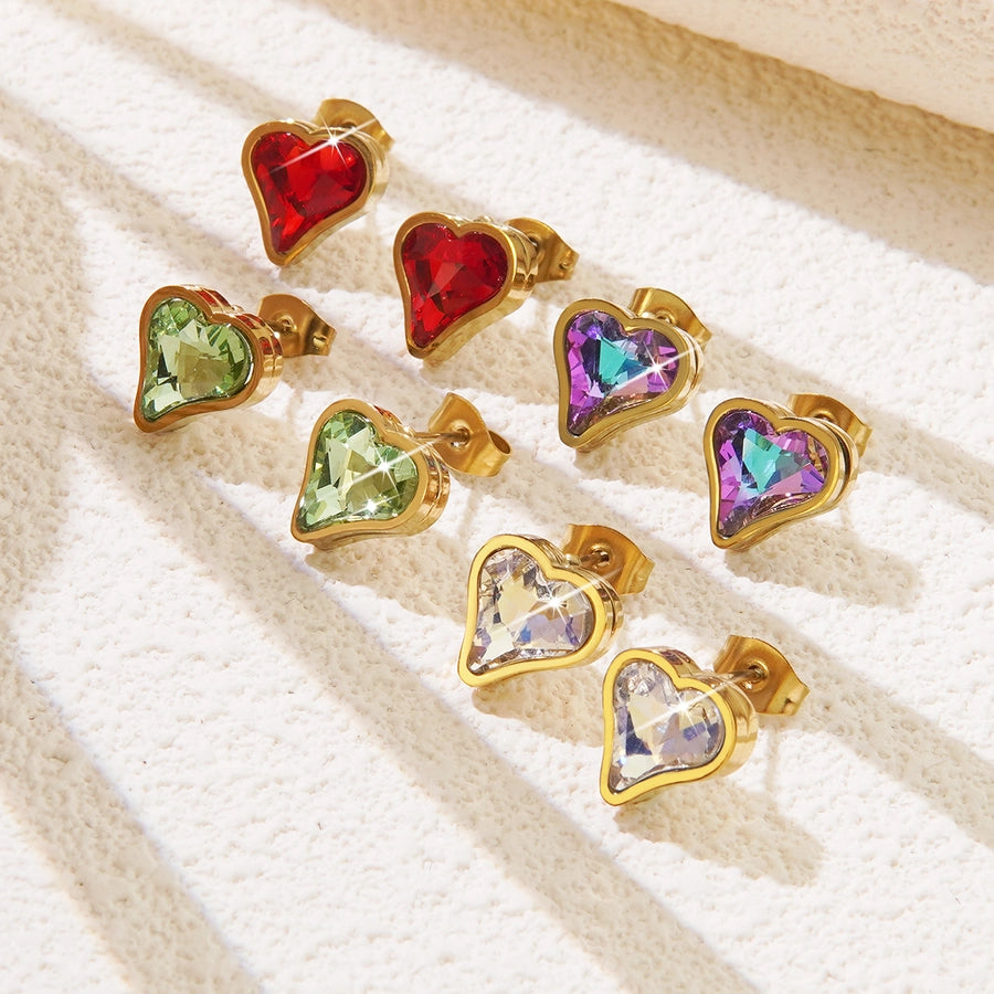 Golden Glow Heart Earrings-Bijou Crush
