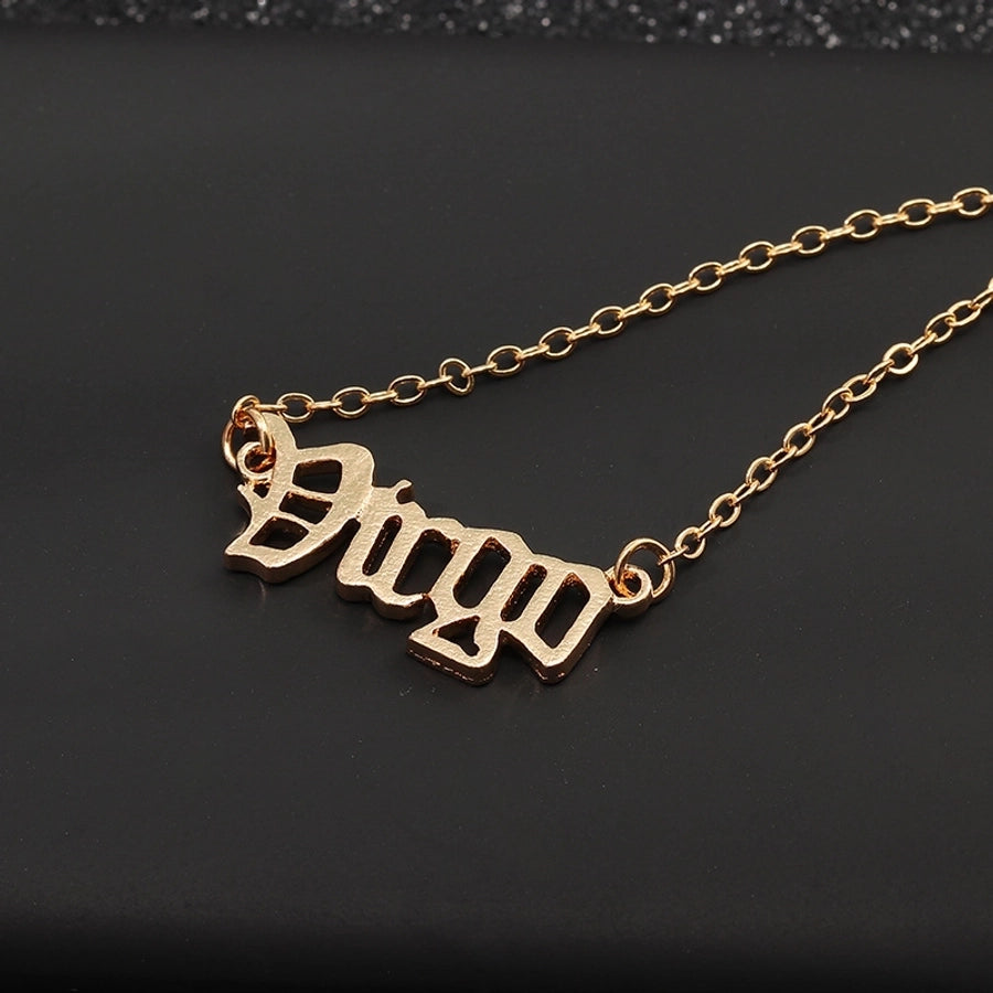 Fashion Letter Alloy Zodiac Sign Pendant Necklaces-Bijou Crush