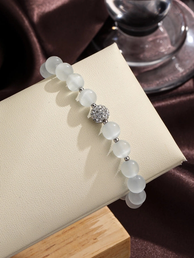 Elegant Simple Style Geometric Freshwater Pearl Opal Copper Beaded Women's Bracelets-Bijou Crush