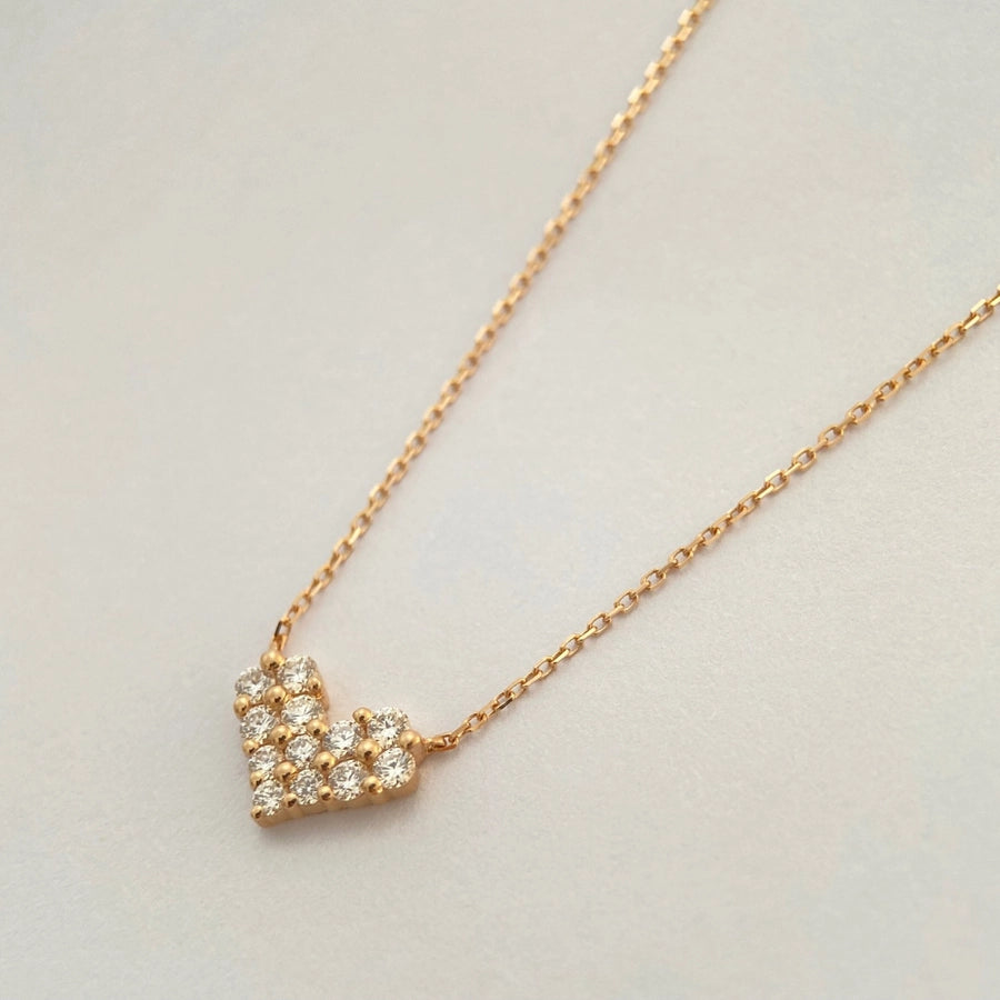 925 Sterling Silver Zircon cable chain Inlay Heart Shape Necklace-Bijou Crush