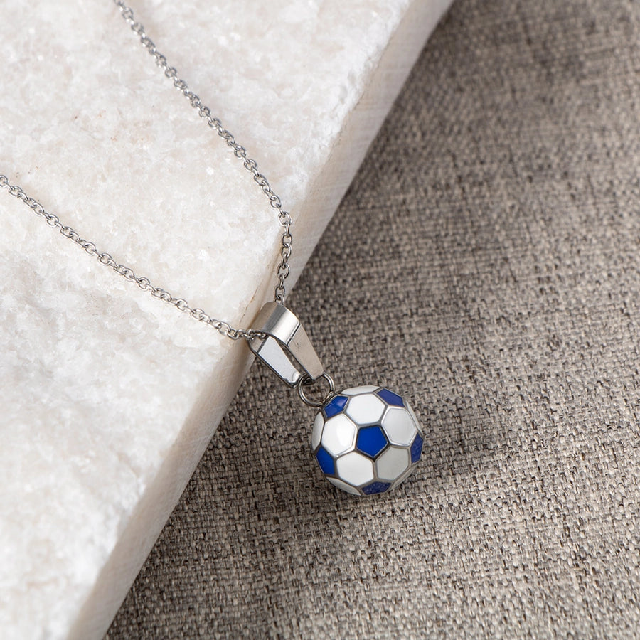 Simple Style Football 304 Stainless Steel Epoxy 18K Gold Plated Pendant Necklace-Bijou Crush