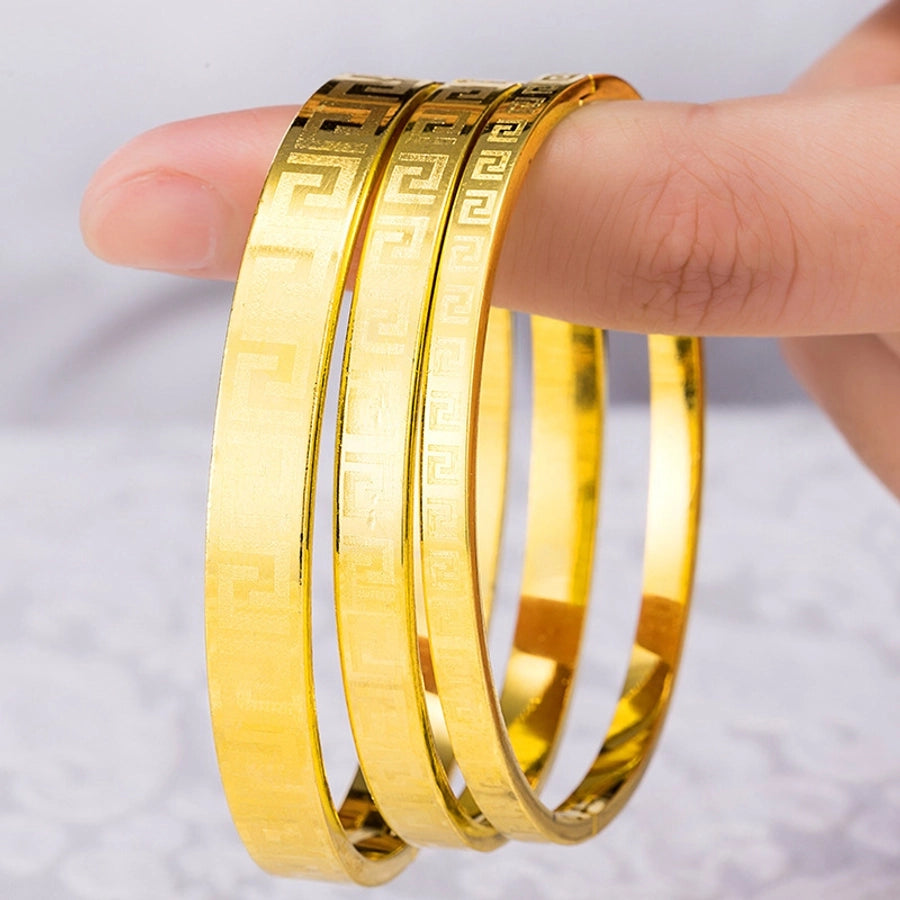 Retro Circle Copper Plating Bangle Bracelet-Bijou Crush
