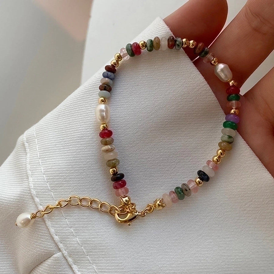 Cute Sweet Colorful 304 Stainless Steel Natural Pearl Natural Stone Bracelets Necklace-Bijou Crush