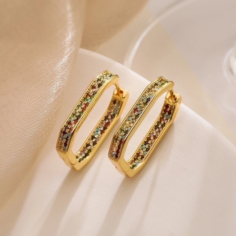 Modern Geometric Zircon Earrings – Bold & Brilliant-Bijou Crush
