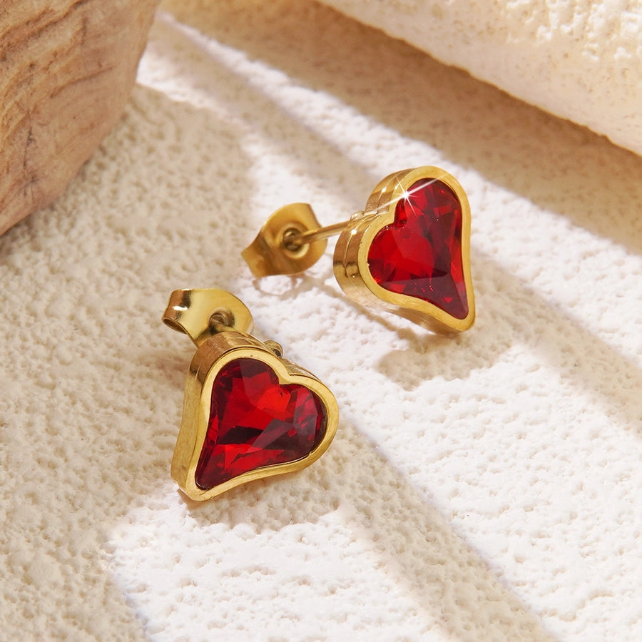 Golden Glow Heart Earrings-Bijou Crush